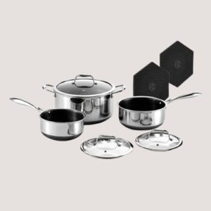 HexClad 6-Piece Hybrid Nonstick Pot Set with Lids & Trivets