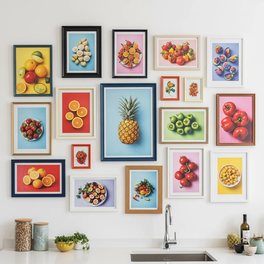 Typography quote Wall Art for Kitchen displayed in a contemporary cooking space
