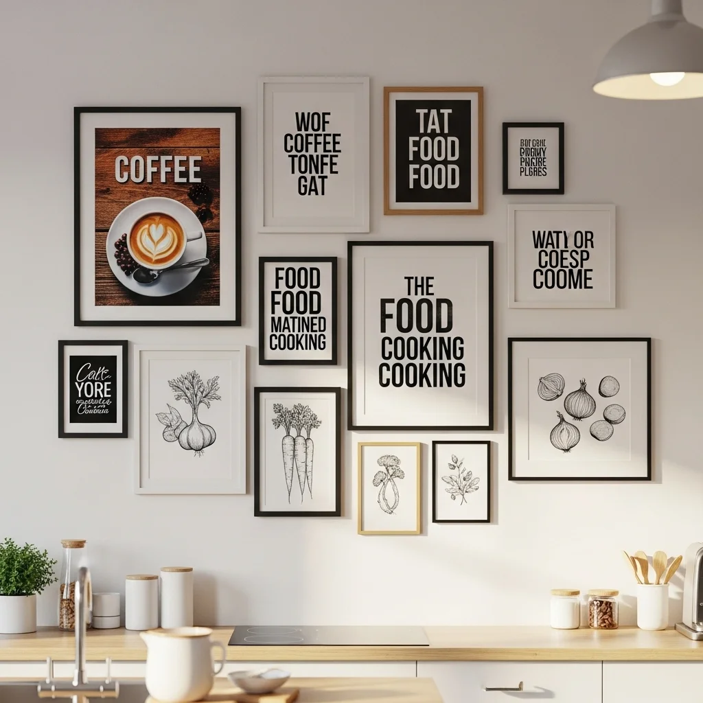 Colorful food photography Wall Art for Kitchen used as a dining area focal point