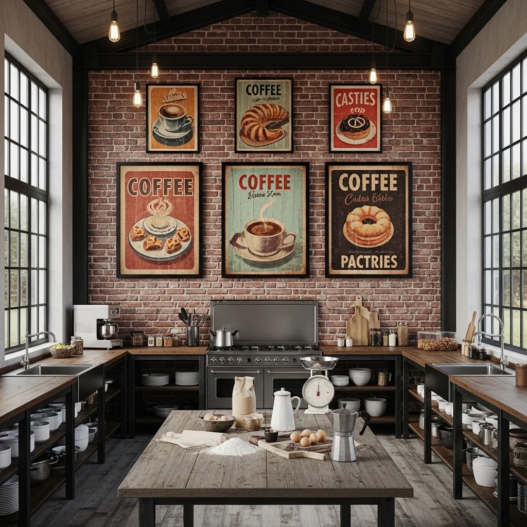 Botanical illustration Wall Art for Kitchen enhancing a cozy farmhouse cooking space