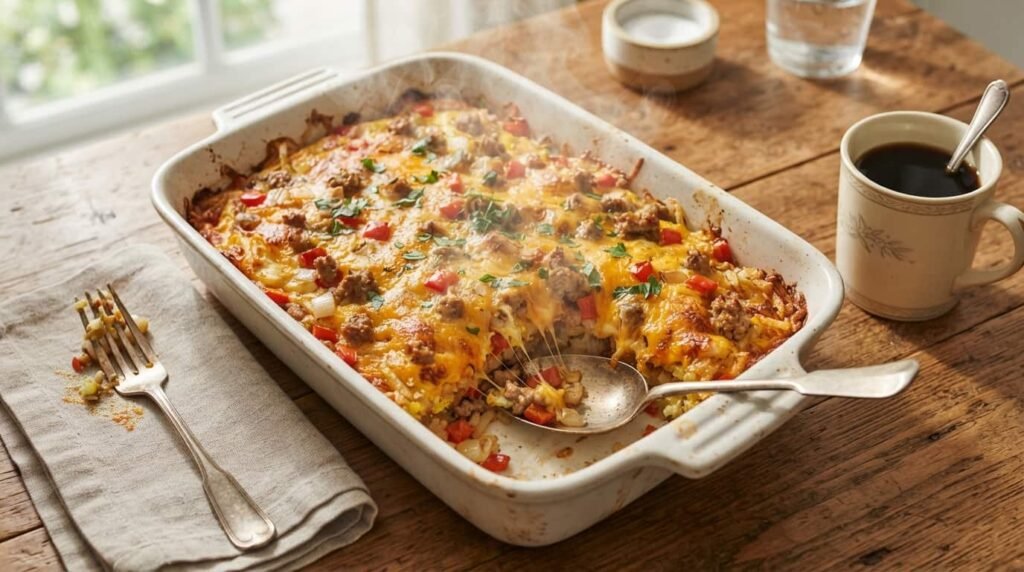 Breakfast Casserole with Hash Browns (Easy Make-Ahead)