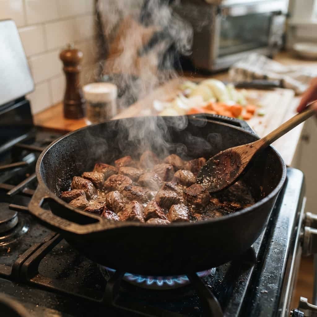 How to Make Beef Tips and Rice