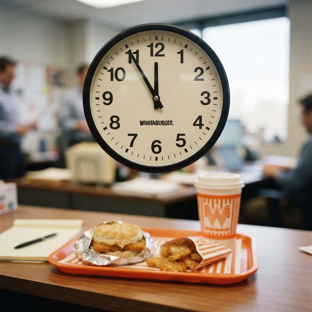 Quick Answer: Whataburger's Breakfast Cutoff Is 11 A.M.