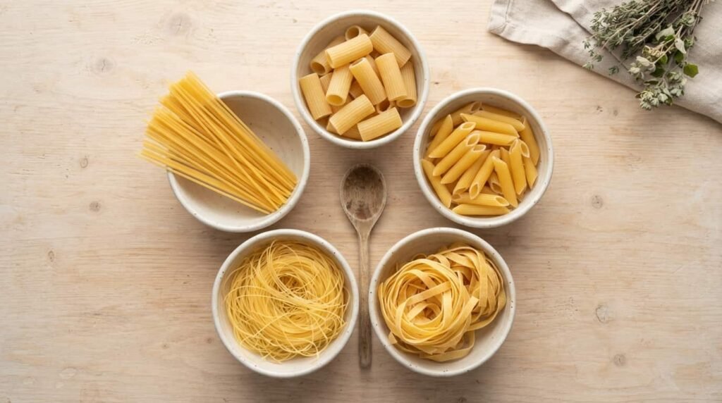 Never Ending Pasta Bowl Menu: Pasta, Sauce, and Topping Choice