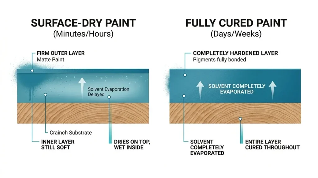 Paint drying cross section