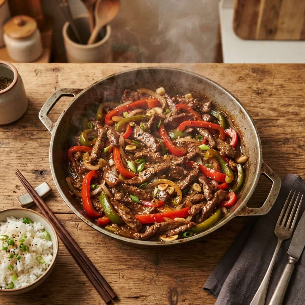 Pepper Steak and Rice Recipe (Easy 30-Minute Dinner)