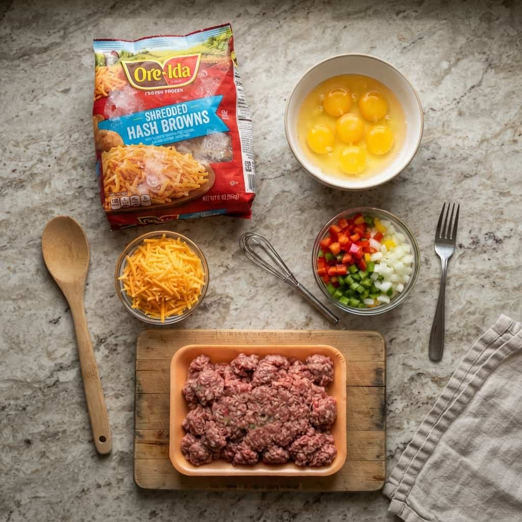 Ingredients You'll Need for Hash Brown Breakfast Casserole