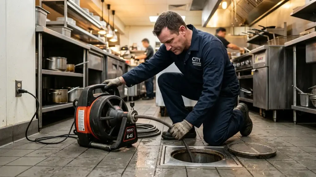 commercial drain cleaning service