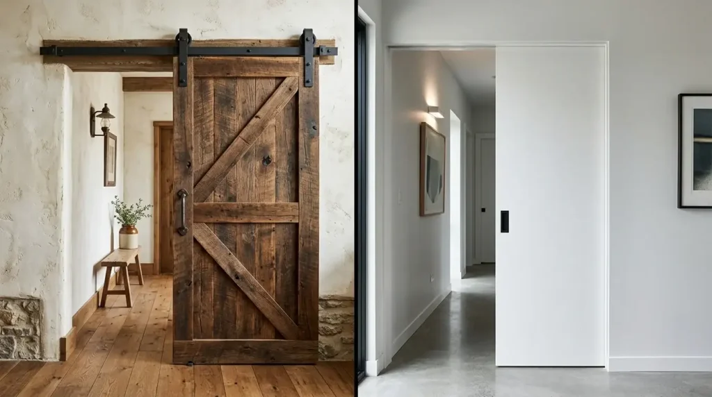 Comparing rustic and modern sliding