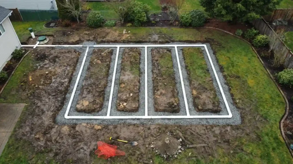 Leach field trench system installation