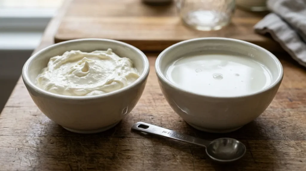 Sour cream and milk bowls