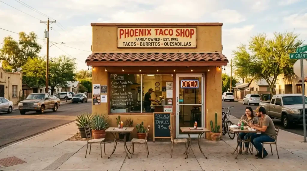 Takeout restaurant storefront
