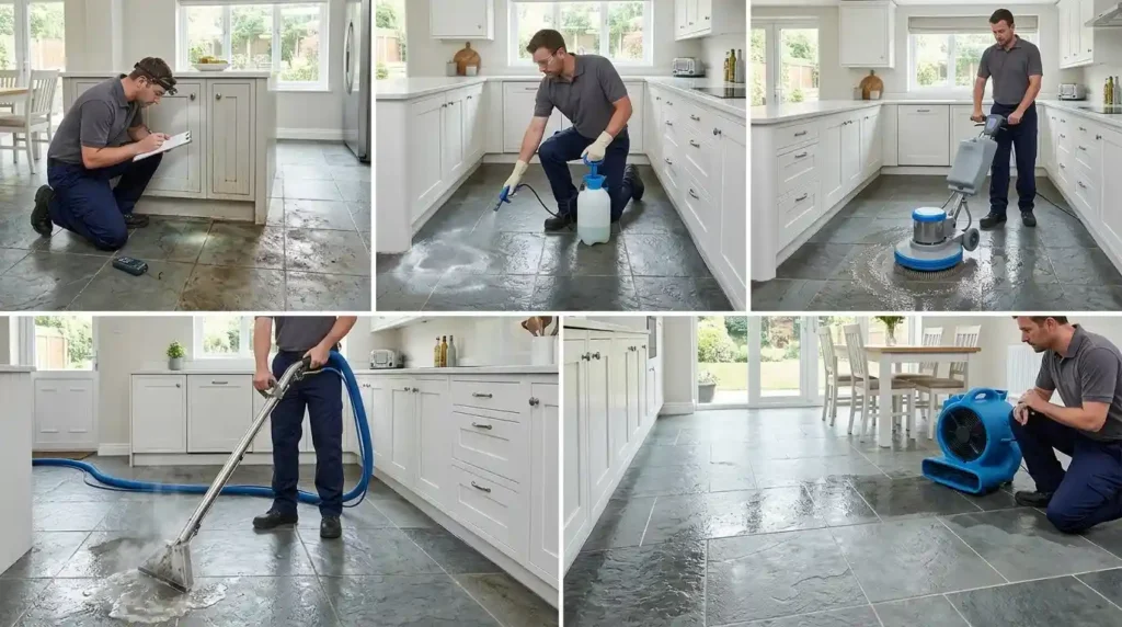 Tile and grout cleaning  process