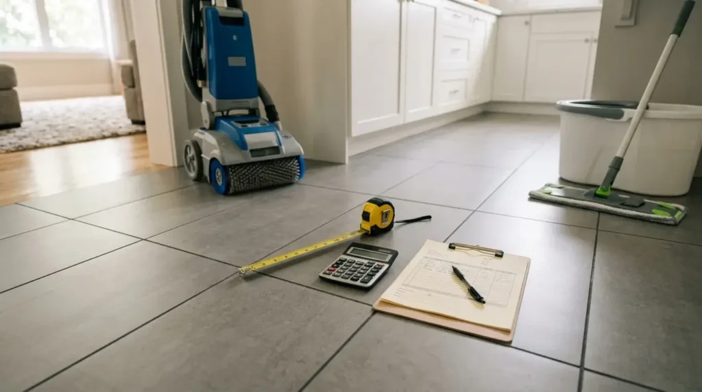 Tile cleaning cost estimate tools